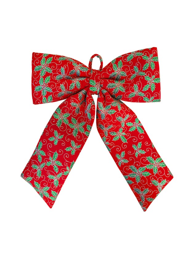 MAXI VELVET HOLLY BOW 50CM X 6CM X 60CM