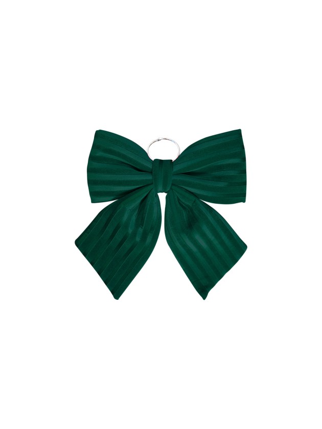 GREEN VELVET TEXTURED BOW 34CM X 5CM X 36CM