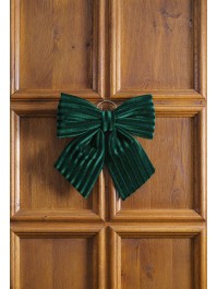 NOEUD VELOURS VERT TEXTURE 34CM X 5CM X 36CM