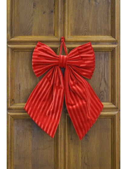 NOEUD VELOURS ROUGE TEXTURE 45CM X 4CM X 60CM