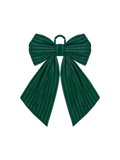 GREEN VELVET TEXTURED BOW 45CM X 4CM X 60CM