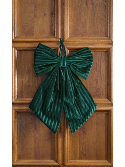 NOEUD VELOURS VERT TEXTURE 45CM X 4CM X 60CM