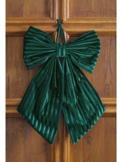 NOEUD VELOURS VERT TEXTURE 45CM X 4CM X 60CM