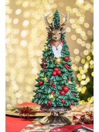 SAPIN RESINE LED TETE DE RENNE DIA 21.3CM X 51CM