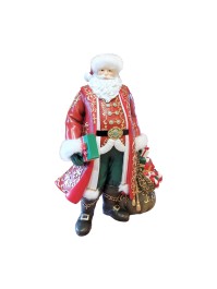 RESIN SANTA WITH GIFTS BAG 32.3CM X 20CM X 46.7CM