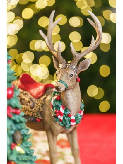 RESIN SANTA\'S DEER 30.5CM X 14CM X 40CM