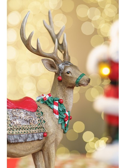 RENNE DU PERE NOEL RESINE 30.5CM X 14CM X 40CM