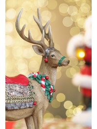 RESIN SANTA\'S DEER 30.5CM X 14CM X 40CM