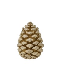 SMALL SIZE FROSTED GOLDEN RESIN PINECONE DIA 14CM X 19.3CM