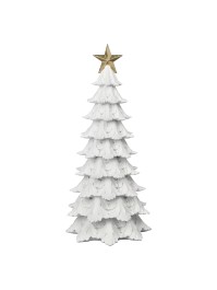 BIG SIZE WHITE RESIN XMAS TREE WITH GOLDEN STAR DIA 23.8CM X 51CM