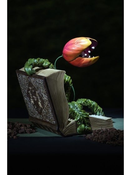 POLYRESIN BOOK OF SPELLS WITH CARNIVOROUS PLANT 29CM X 25CM X 29CM