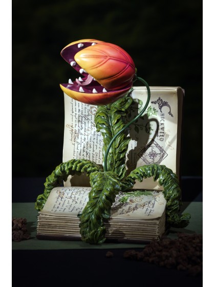 POLYRESIN BOOK OF SPELLS WITH CARNIVOROUS PLANT 29CM X 25CM X 29CM