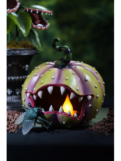 KÜRBIS FLEISCHFRESSEND KUNSTHARZ MIT LED 28CM X 28.5CM X 28.5CM