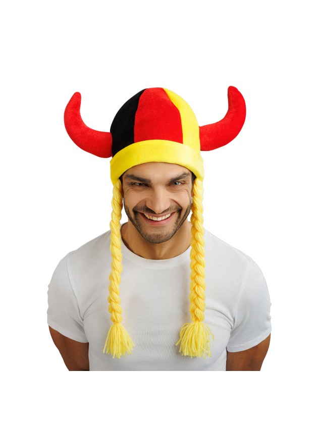 CASQUE TISSUS CORNES ET TRESSES SUPPORTER ALLEMAGNE 34CM X 4.5CM X 56CM