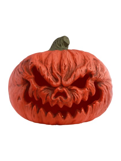 PLASTIC ORANGE PUMPKIN WITH LED LIGHT 43CM X 30CM X 35CM