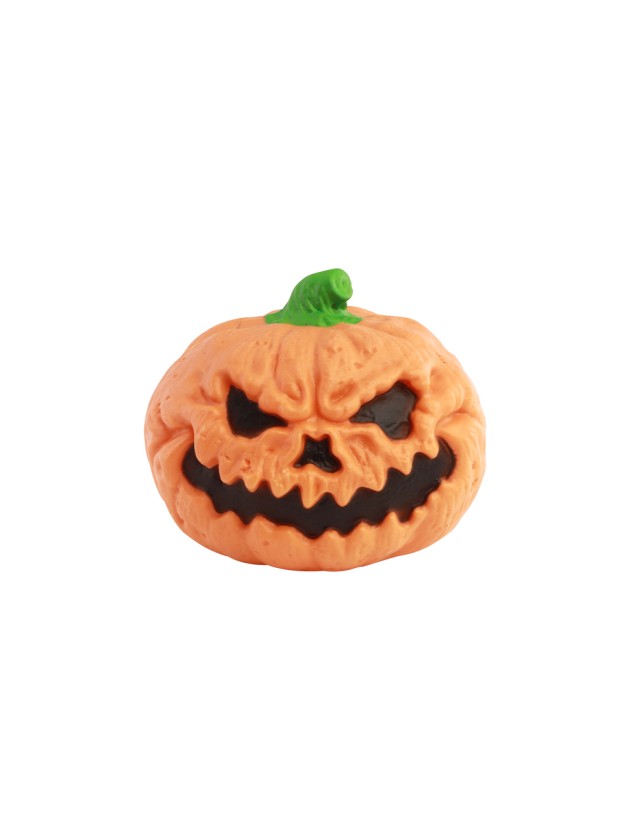PLASTIC ORANGE PUMPKIN WITH LED LIGHT 17CM X 14CM X 15CM