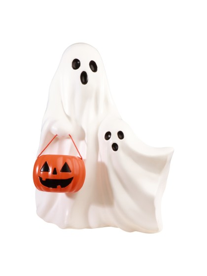 PLASTIC GHOSTS WITH LED LIGHT 45CM X 30CM X 62CM