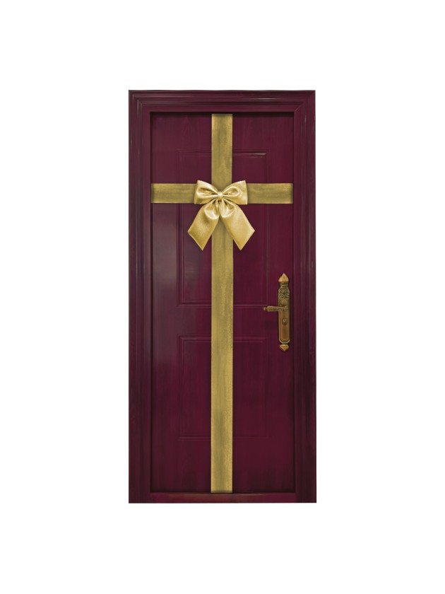 NOEUD DE PORTE OR BRILLANT 33CM X 6CM X 40CM