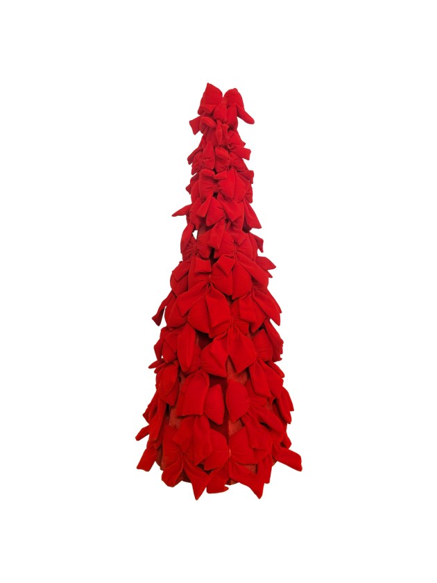 RED VELVET BOWS XMAS TREE DIA 35CM X 120CM