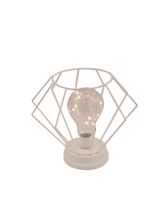 LAMPE TABLE DIAMANT AV AMPOULE 15 LED  22CM X 20CM