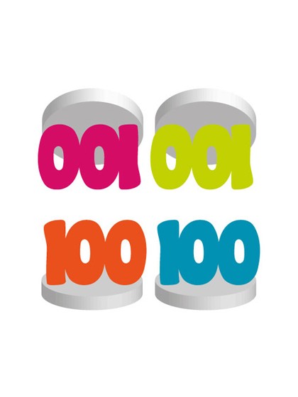 SET 4 TISCHKARTEN 100ANS COL SORT. 4CM
