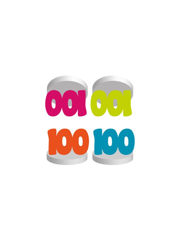 SET 4 TISCHKARTEN 100ANS COL SORT. 4CM