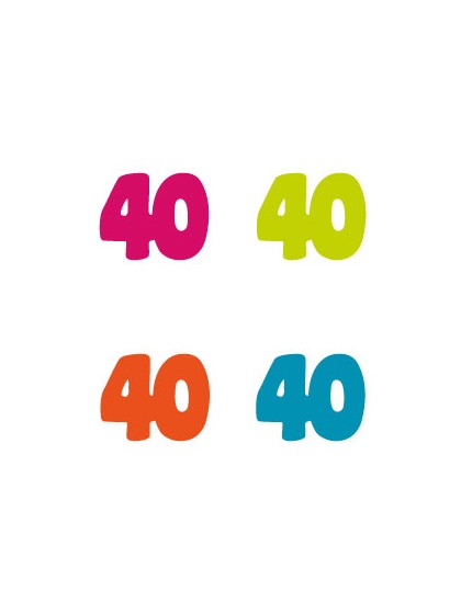 SACHET 100 CONFETTI 40ANS A DISP COL ASS 3CM