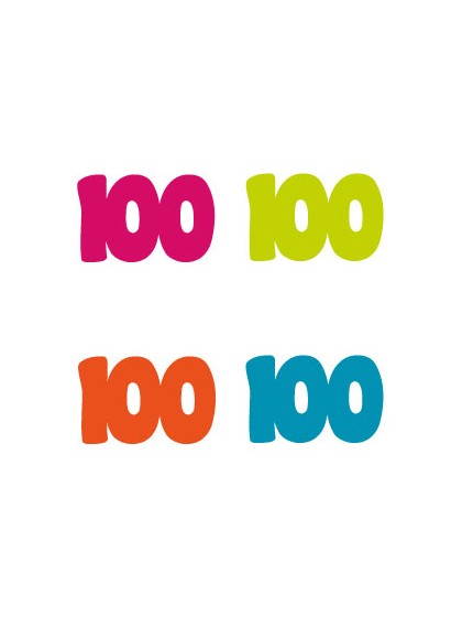 SACHET 100 CONFETTI 100ANS A DISP COL ASS 3CM