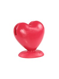 8 DANKKARTENHALTER HERZ KUNSTHARZ FUCHSIA 5CM