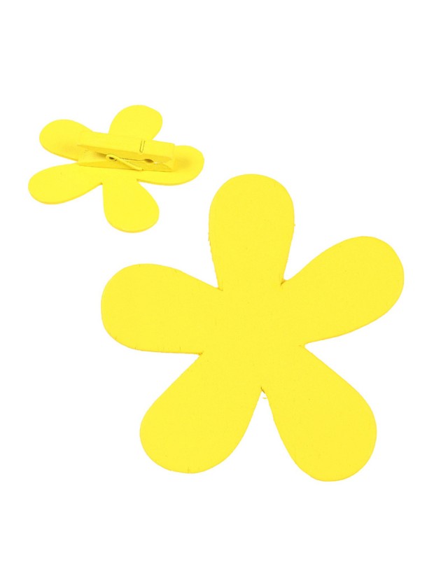 BOX 12 BLUMEN AUF KLAMMER GELB 6CM