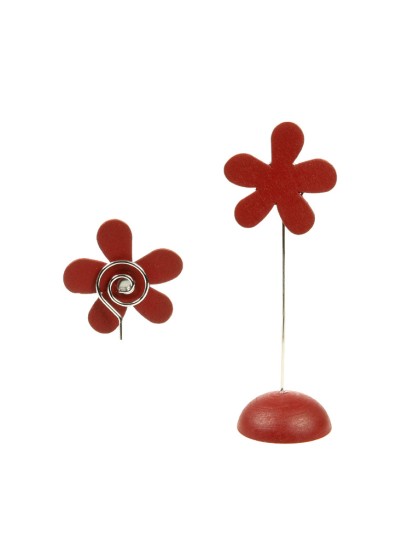 BOX 8 DANKKARTENHALTER BLUMEN AUF STIEL MIT MAGNET BORDEAUX 11CM