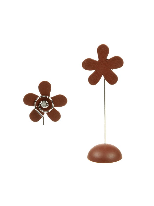 BOX 8 DANKKARTENHALTER BLUMEN AUF STIEL MIT MAGNET SCHOKOLADE 11CM