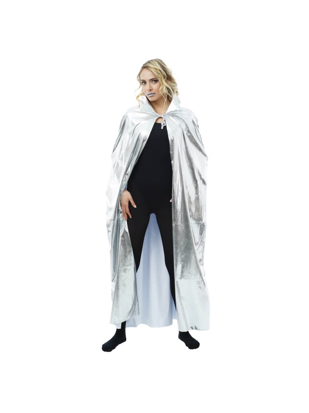 CAPE ARGENT AVEC COL 135 CM