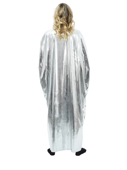 SILVER CAPE WITH COLLAR ONE SIZE - 135CM