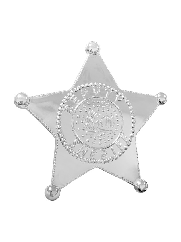 STERN AUS SHERIFF / COWBOY IN KUNSTSTOFF SILBER 11CM