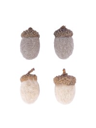 BEUTEL 12 EICHELN GRIS/BEIGE  2.5CM