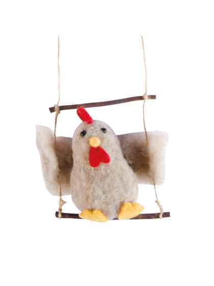 POULE SUR BALANCOIRE  10CM