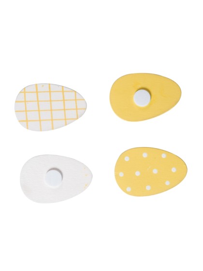 SET OF 10 YELLOW ADHESIVE EGGS 4CM