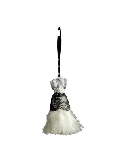 PLUMEAU DE LUXE AVEC DENTELLE 37CM