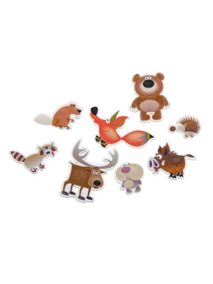 SACHET 16 CONFETTI DE TABLE ANIMAUX FORET 