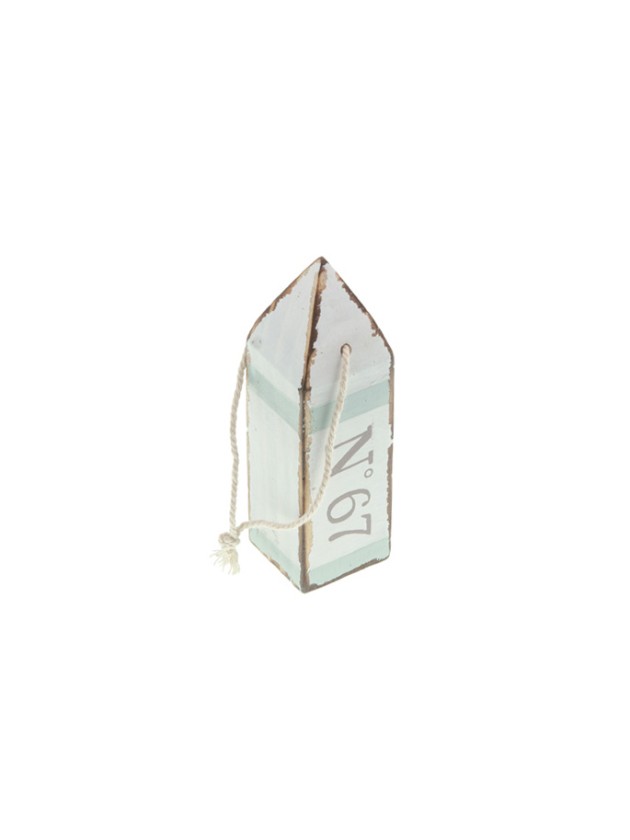 FLOTTEUR BOIS A SUSP BLANC BLEU CIEL 12CM
