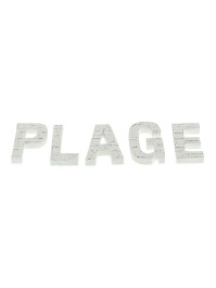 SET 5 BUCHSTABEN PLAGE HOLZ WEISS 8CM