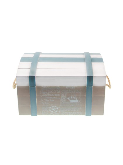 SET 3 SEEMANNSKISTEN HOLZ BLANCHI BLAU CIEL 30CM X 20CM X 17CM/ 22CM X 15CM X 11CM/ 15CM X 10CM X 9CM
