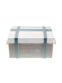 SET 3 SEEMANNSKISTEN HOLZ BLANCHI BLAU CIEL 30CM X 20CM X 17CM/ 22CM X 15CM X 11CM/ 15CM X 10CM X 9CM