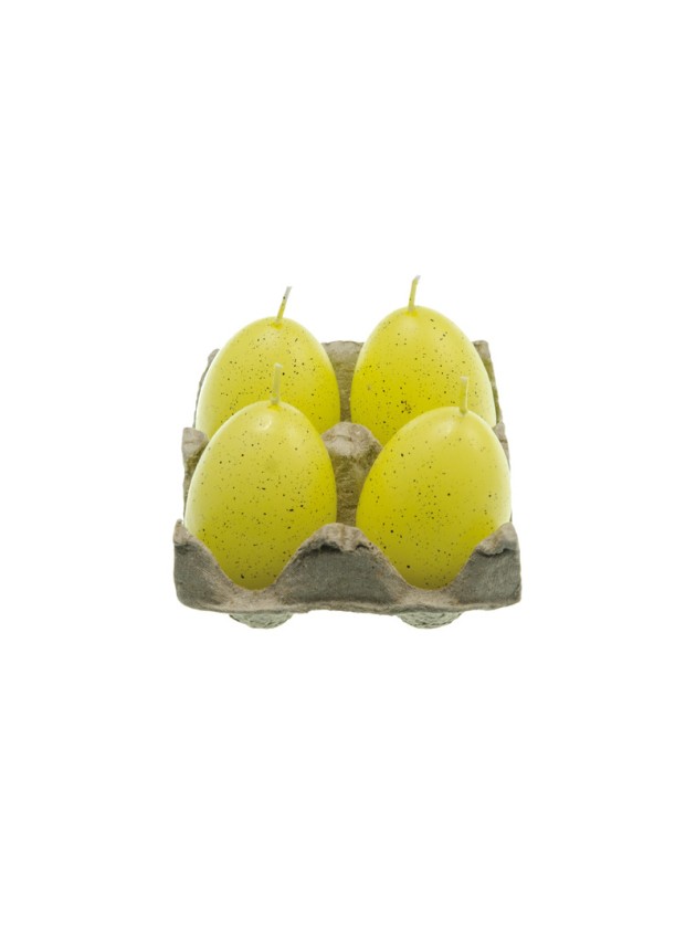 SET 4 KERZEN EI GELB  7CM