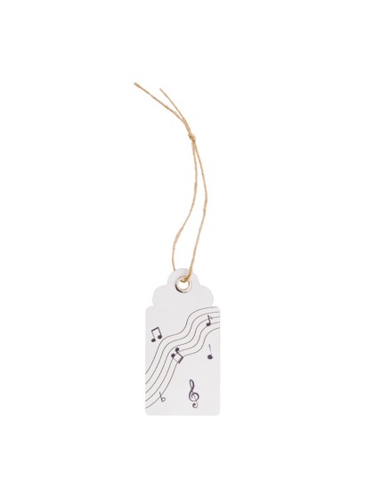 CARD OF 15 TAGS MUSIC RANGE WITH HOLE AND LINK 6CM X 3CM