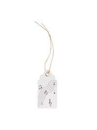 KARTE 15 ETIKETTEN THEME MUSIQUE MIT OEILLET 6CM X 3CM