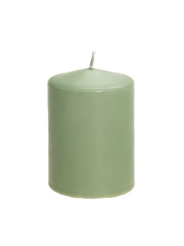 SAGE GREEN PILLAR CANDLE 6CM X 10CM