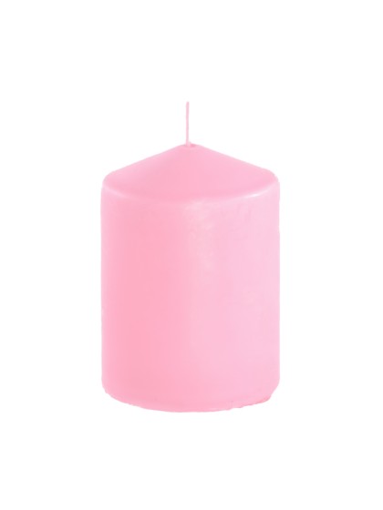 LIGHT PINK PILLAR CANDLE 6CM X 10CM