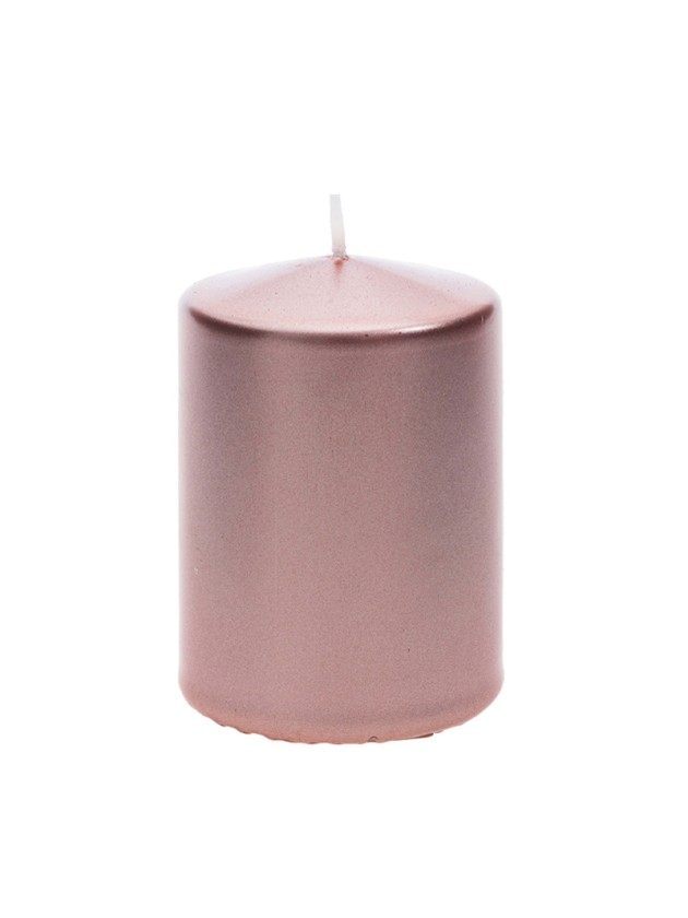 PINK GOLD PILLAR CANDLE 6CM X 10CM
